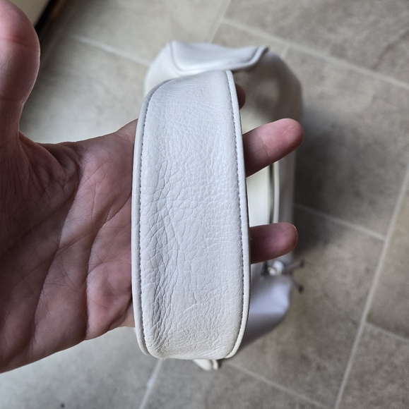 Anthropologie Lrg Shoulder Bag Woven Straw Pocket Vegan Leather Cream Slouchy - Picture 6 of 15